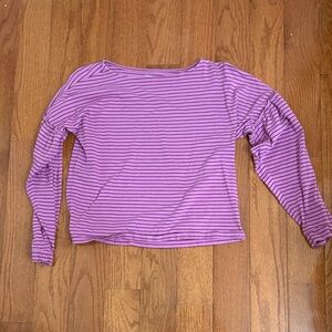 Tea Collection Lavender Striped Long Sleeve Top